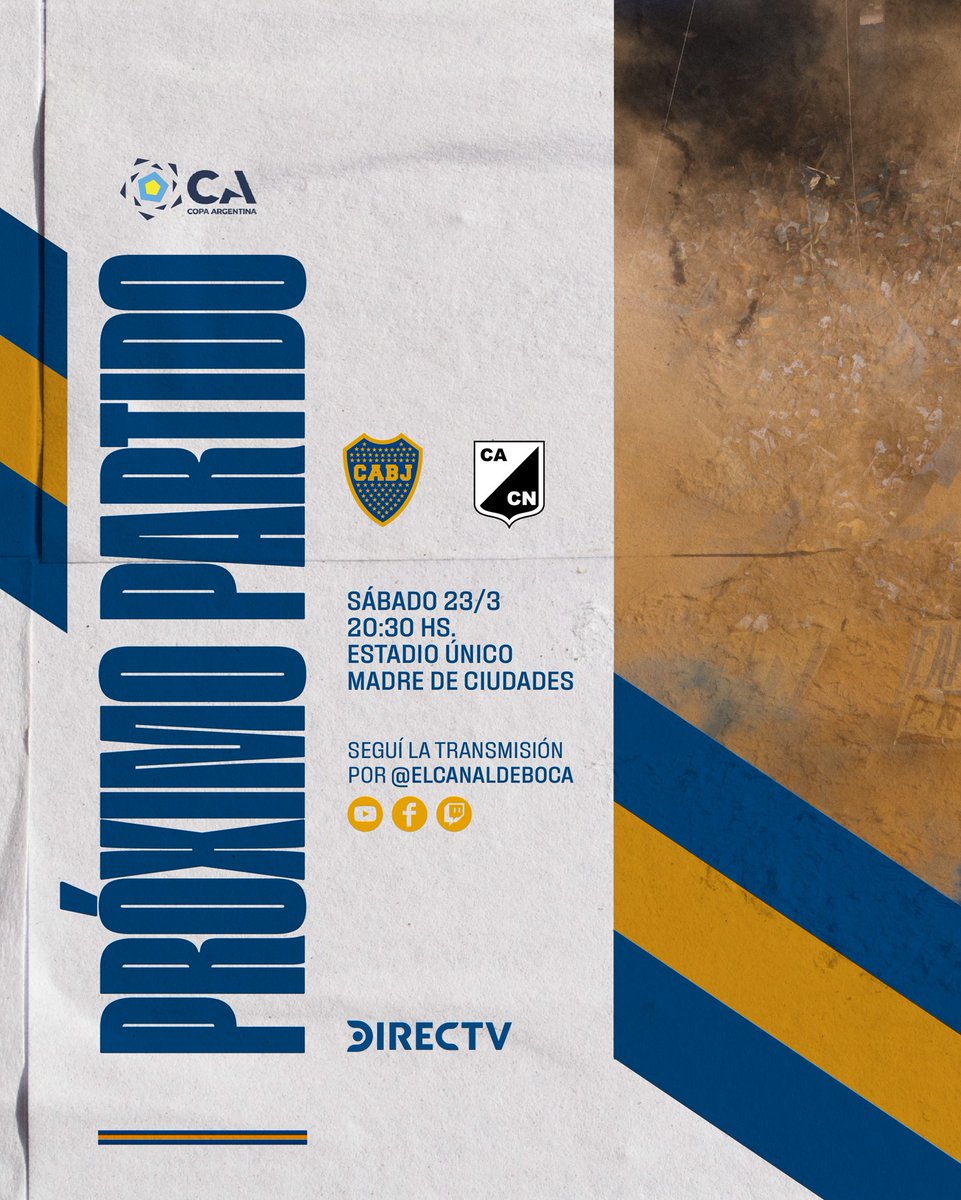 #CopaArgentinaAXIONenergy 

Sábado 23/03
Boca Juniors - Ctral. Norte (Salta), a las 20.30 horas en Estadio Madre de Ciudades (SdE) 
Árbitro: Facundo Tello
Asistente 1: Facundo Rodríguez
Asistente 2: Federico Cano
Cuarto árbitro: Francisco Acosta

#DaleBoca 
#VamosXeneize 
💙💛💙