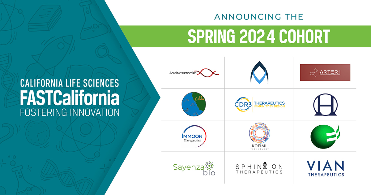 @CALifeSciencesis proud to present our Spring 2024 FAST cohort! These startups will receive 12 weeks of business mentoring from expert advisors. FAST supports founders of early-stage disruptive and innovative life science startups. Learn more here: bit.ly/4ckTgGt