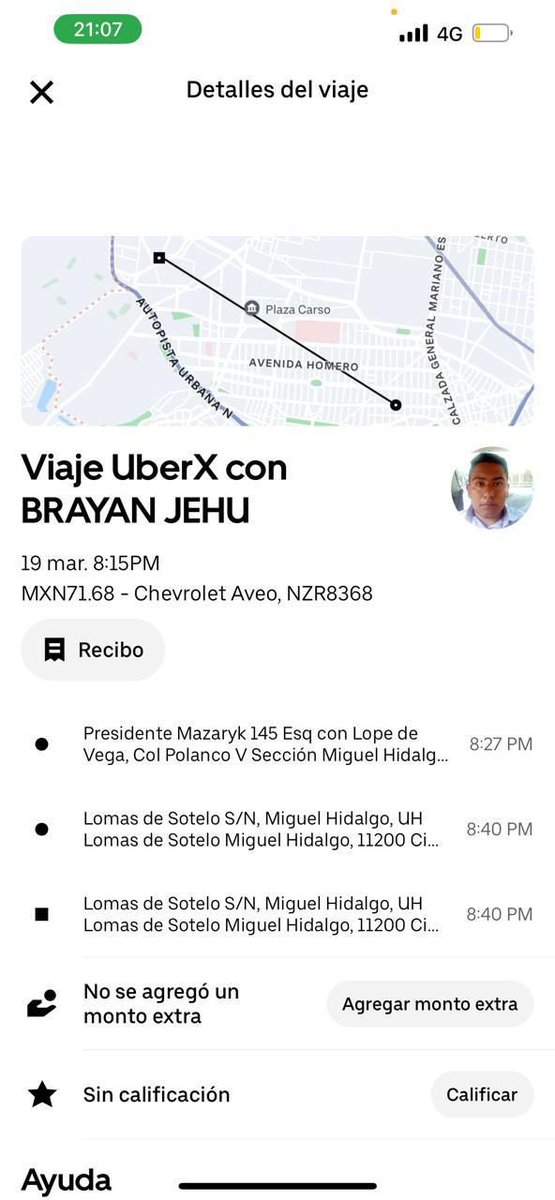 necoju's tweet photo. @Uber_MEX tienes un conductor delincuente y no has hecho nada al respecto, estás esperando que le robe a más personas?? https://t.co/3ZQuLouKp6