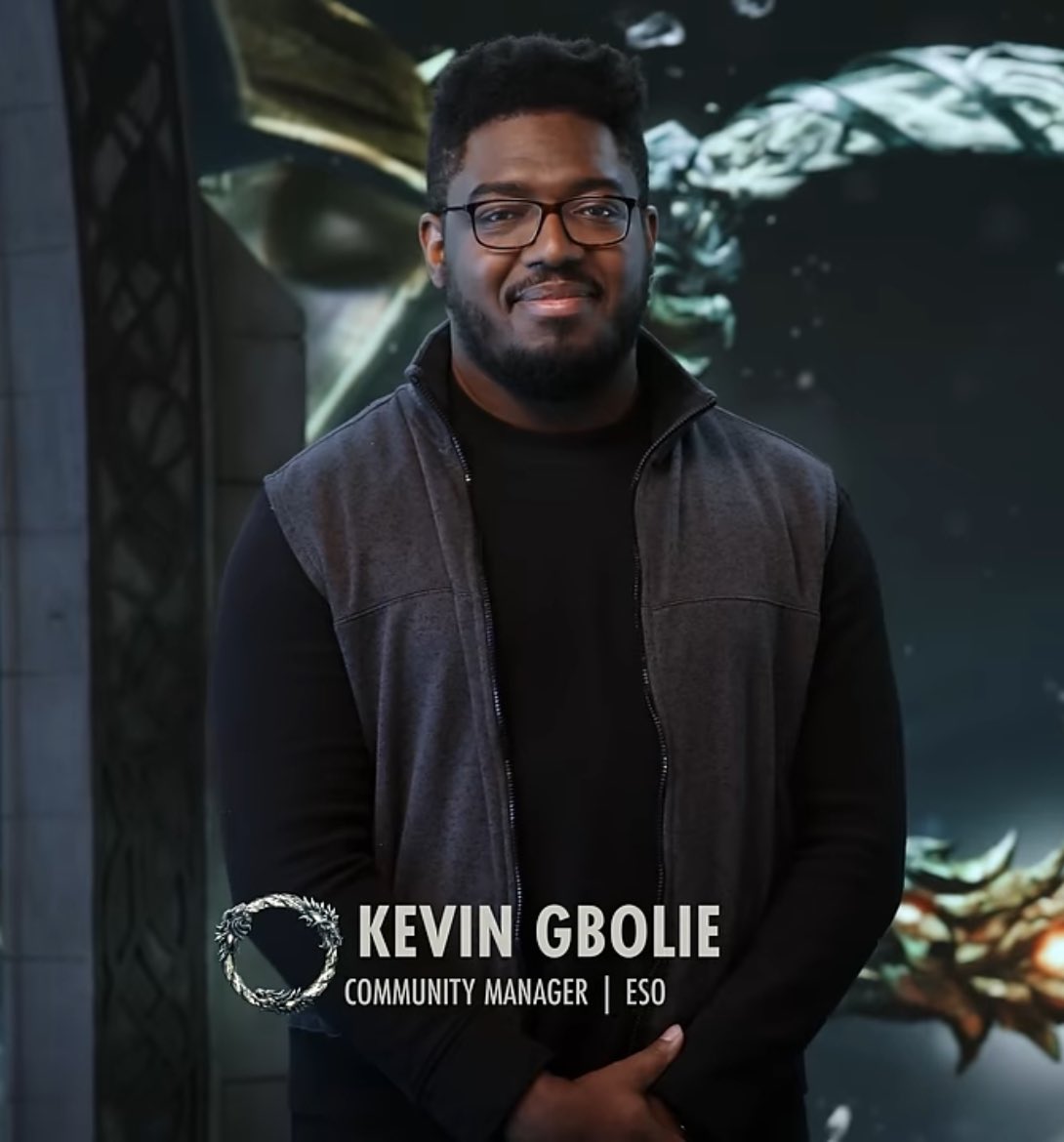 Hi, I’m Kevin! 👋🏾 Not at GDC, but wanted to participate in #WhatAGameDevLooksLike! 

I’m a CM on @TESOnline & have been in the industry for almost 3yrs now. (Time flies!)

Love playing video games, Magic the Gathering & watching anime.

Also sad the anime Frieren ends tmw😭.