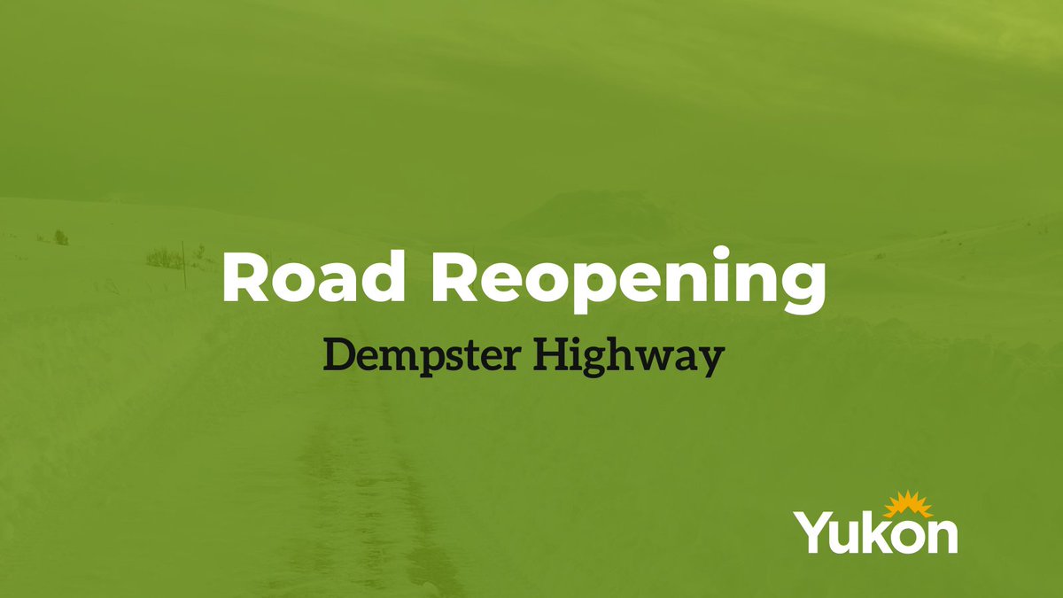 The Dempster Highway is now open as of March 21, 3:55 pm. Thanks to all the crews for their hard work!
Even if the highway is now open, road conditions can change very quickly. Check @511yukon and @GNWT_INF for up-to-date road conditions.