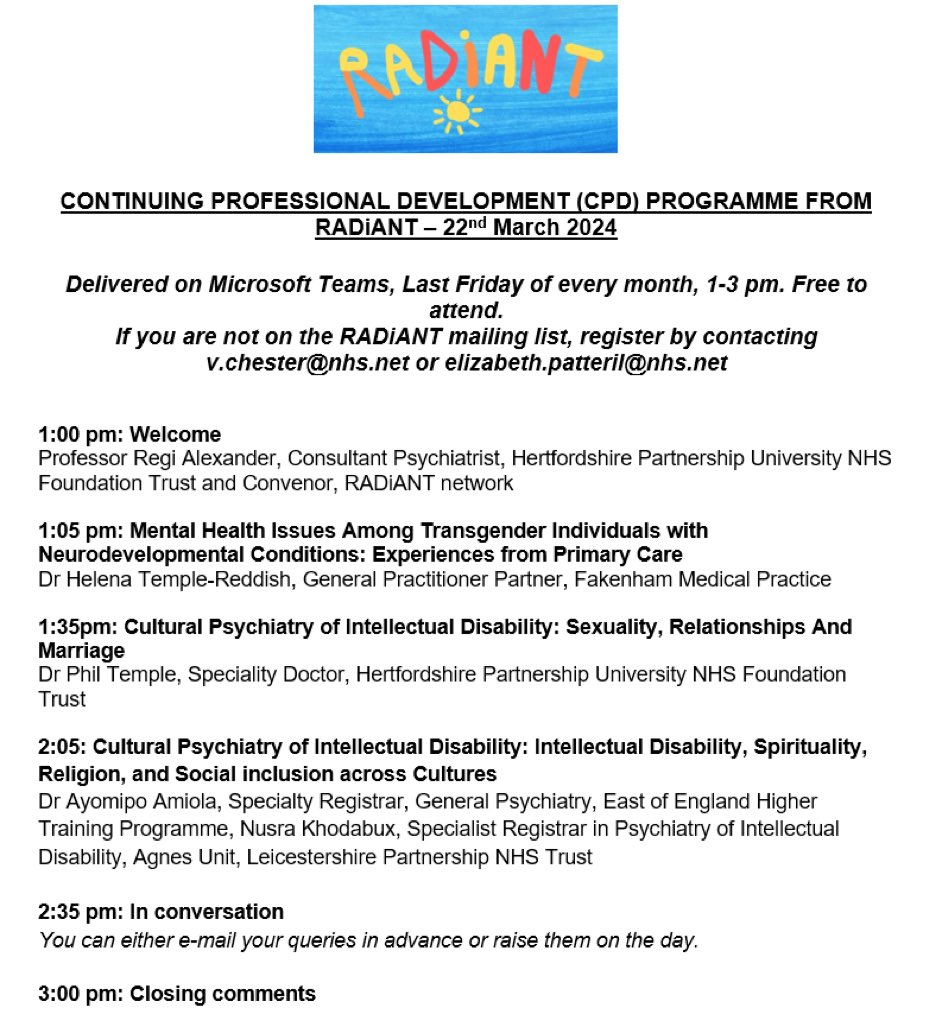 Regi Alexander (@regalexa) on Twitter photo Looking forward to this CPD programme from <a href="/RADiANTCRG/">☀️RADiANT Research Consortium ☀️</a> . To join, please email Elizabeth.Patteril@nhs.net, unless you already have a link Looking forward to this CPD programme from <a href="/RADiANTCRG/">☀️RADiANT Research Consortium ☀️</a> . To join, please email Elizabeth.Patteril@nhs.net, unless you already have a link