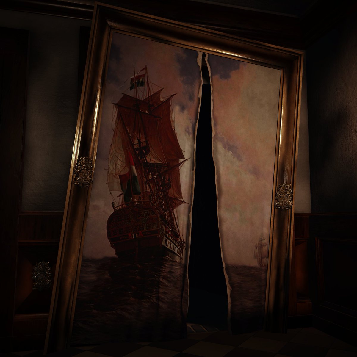 StudioWonder_'s tweet photo. Zyn schip verkoos brandend de woelige baeren... 🖼️🕯️ #StudioWonderRBLX #Efteling #DeVliegendeHollander #Roblox #RobloxDevs https://t.co/goSAB1sAzj