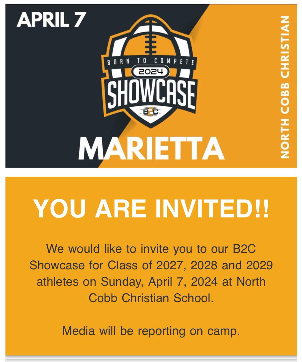 Thank you @borntocompete for the invite! @RecruitGeorgia @deucerecruiting @Alex_B2C @PlayBookAthlete #ChaseFosterII13 #CTFosterII13 #ImBuiltD1ff3rent #Classof2028