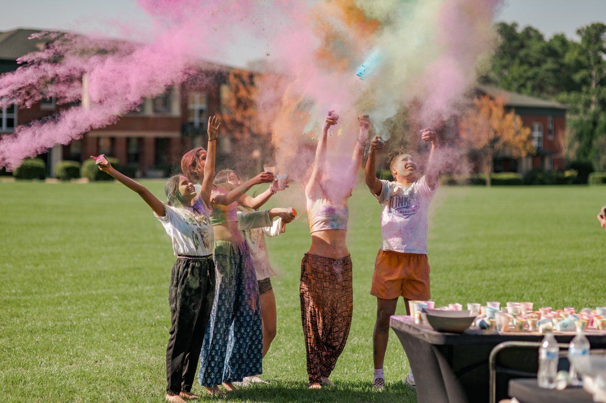Adding a pop of 🌈 color 🌈 to your day! MU students celebrated #Holi this week, a Hindu festival filled with laughter, love, and a splash of bright colors to welcome the season of renewal. 🌱💛