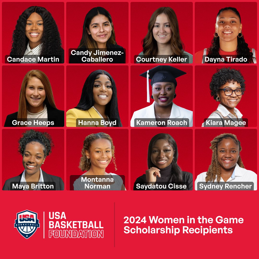The 🇺🇸 #USABFoundation has awarded 12 future leaders in sport full scholarships to attend the USA Basketball Women in the Game Conference in Cleveland on April 4! » usab.com/news/2024/03/t…