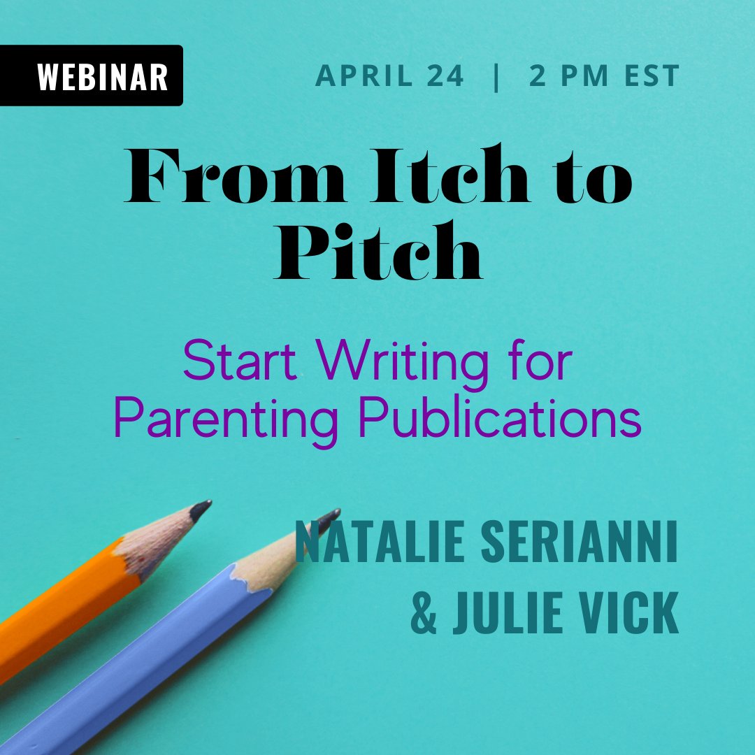 Want to write parenting pieces but not sure where to start? @natserianni and I are co-teaching a webinar on the topic ($15 early bird pricing). A recording will be sent after (because we know there is a 90% chance parents watching will be interrupted). craft-talks.com/event/itch-to-…