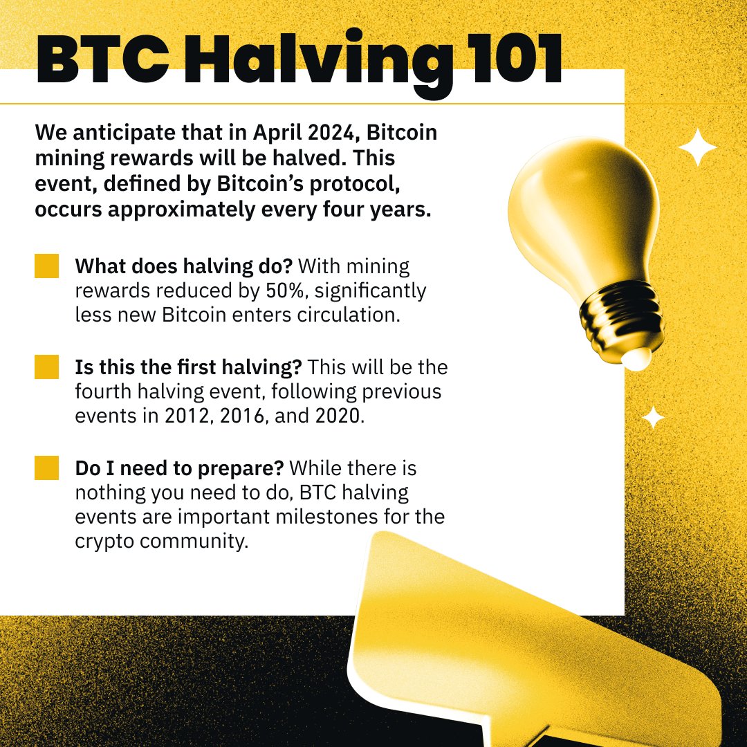 BinanceUS's tweet image. 📅 Mark your calendars! Less than one month to go until the anticipated $BTC halving.

How are you preparing for the new cycle?