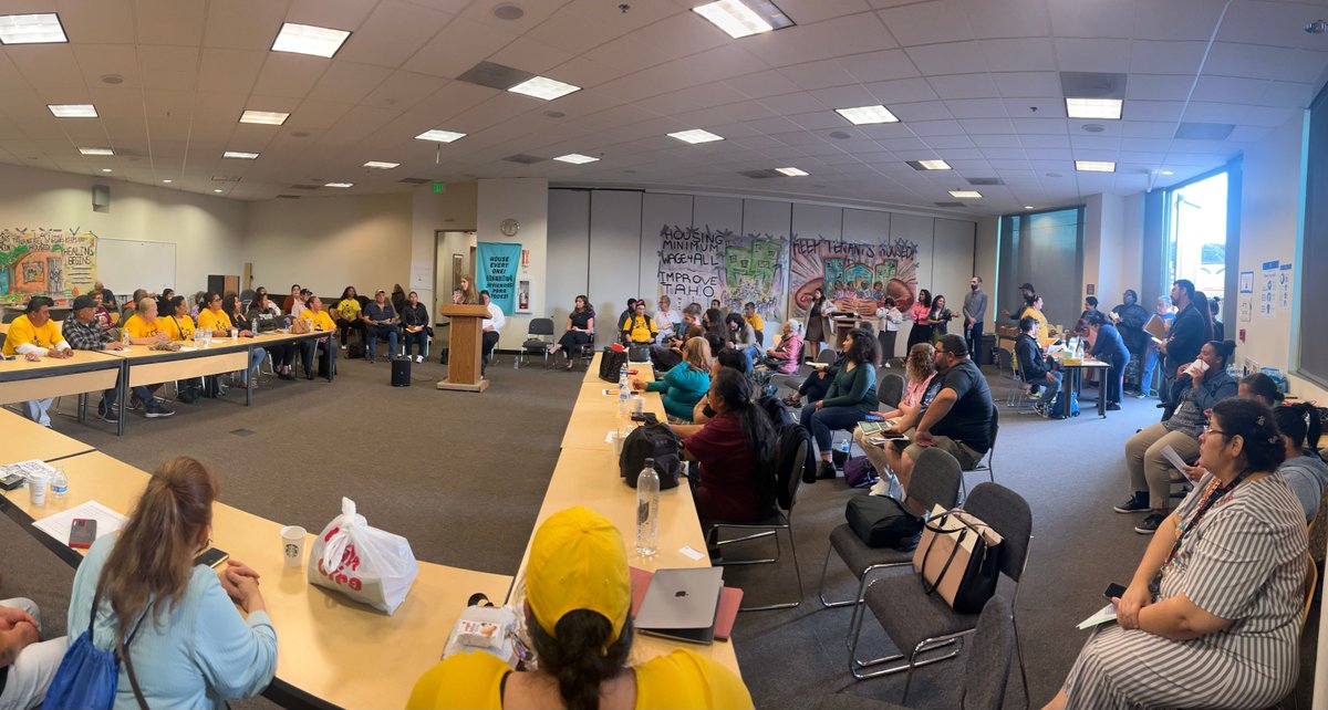 CalOrganize's tweet photo. Wednesday night, nearly 100 tenants, elected officials and community members joined @KeepLAHoused People's Town Hall to hear how the City of LA can strengthen the Tenant Anti-Harassment Ordinance. We thank all who attended, including CMs @nithyavraman @EunissesH https://t.co/SwhfLI9p7U
