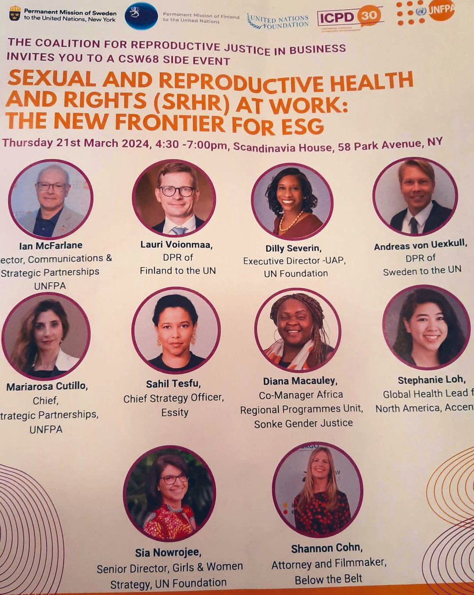 EUatUN's tweet photo. 🇪🇺MS in action at #CSW68: at today’s @UNFPA moderated event on Sexual &amp; Reproductive Health &amp; Rights #SRHR at Work, 🇫🇮DPR @LVoionmaa &amp; 🇸🇪DPR @AUexkull called for innovative &amp; multistakeholder approaches &amp; for making this fully part of the business &amp; human rights agenda. https://t.co/MkBjaXQPO5