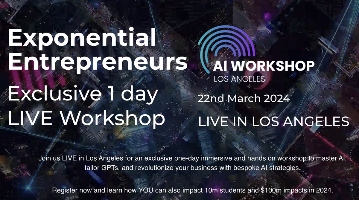 Tomorrow I'm hosting an AI Day in Downtown LA. I've got a few tickets to give to those on X who want to get a first hand look of what we do at #GeniusGroup $GNS and are interested in the cutting edge of AI. Here's a vid with more details: youtu.be/_y2ZQSU4l_4?si… I'll be one of…