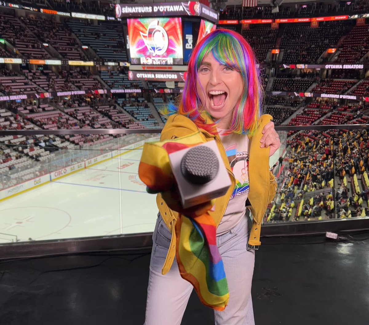 Hey YOU! I see you, I hear you and I care about you. You belong here. 
❤️🧡💛💚🩵💙💜
 #HockeyIsForEveryone #PrideNight #GoSensGo