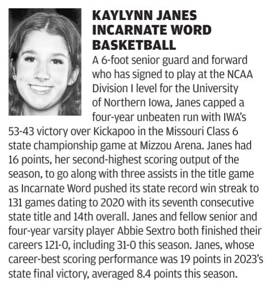 Kaylynn Janes @kaylynnjanes_34 St. Louis PD High School Athlete of the Week 🏆❤️💛 stltoday.com/sports/high-sc… WE R PROUD of YOU‼️
