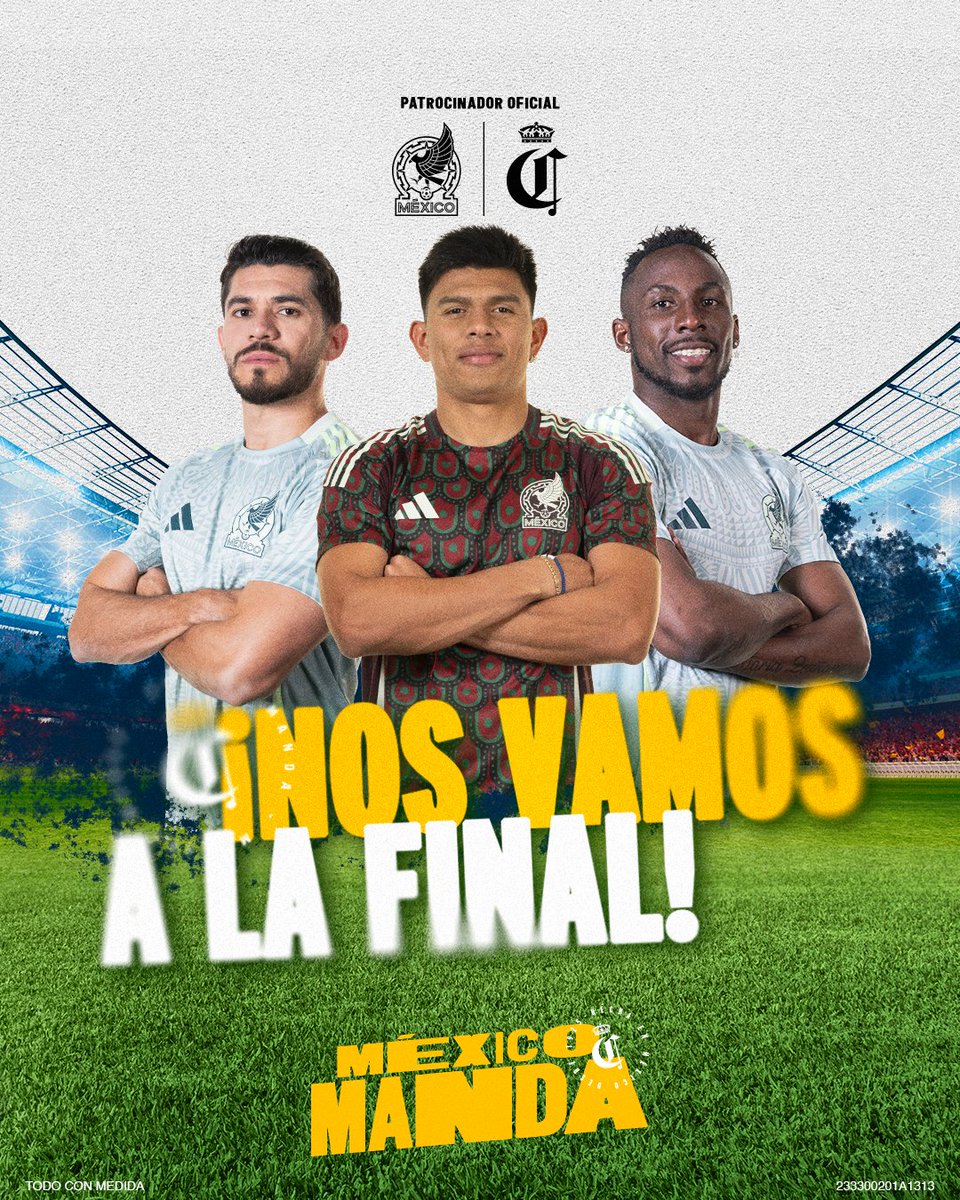 Esta es una victoria que grita todo México y que le muestra al continente como @miseleccionmx manda 🙌 ¡NOS VAMOS A LA FINAL, NOS VAMOS A LA FINAL! 💚🤍❤️ #MéxicoManda