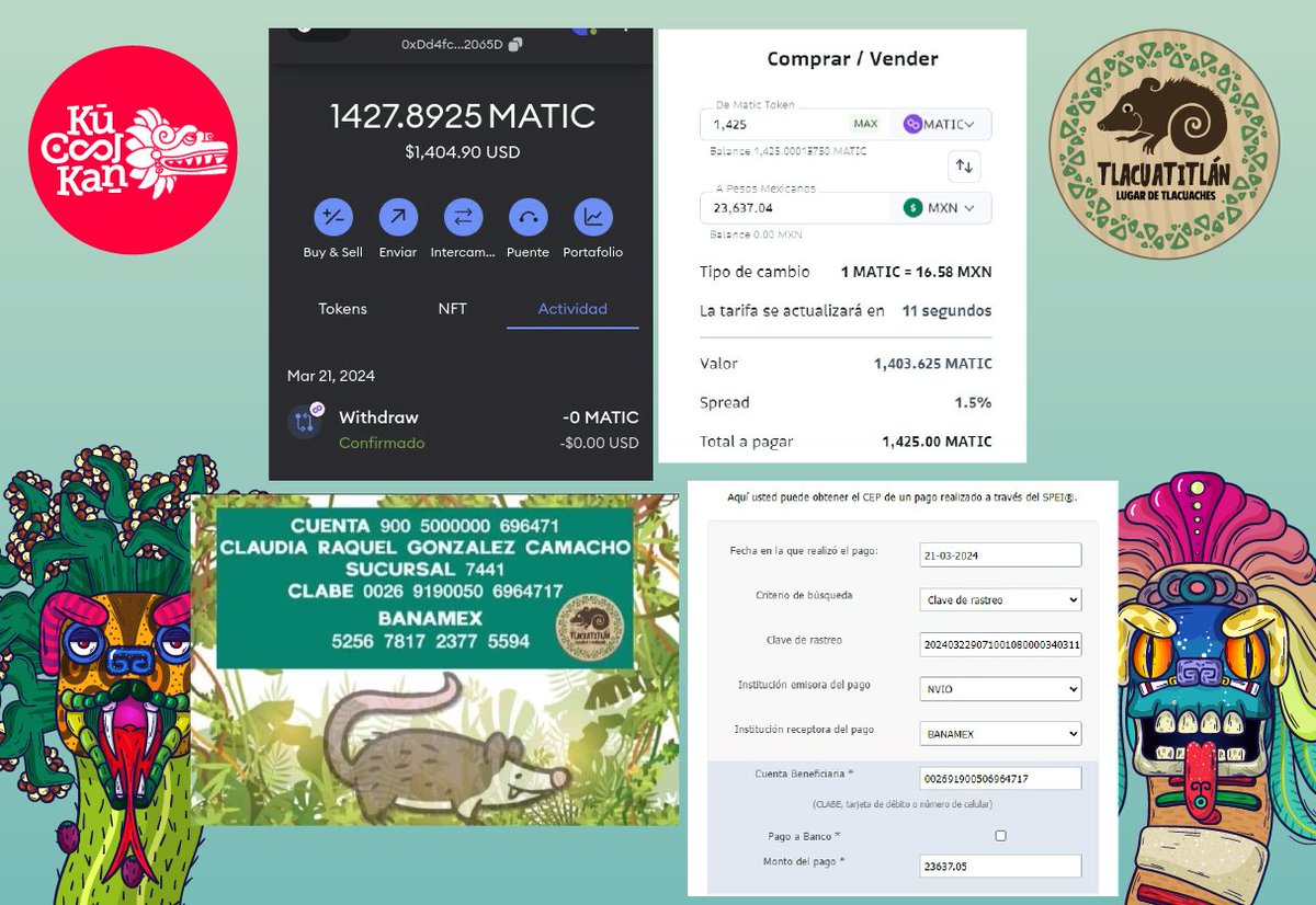 GRACIAS GRACIAS GRACIAS!
A todos los holders y los que nos ayudaron con reposteos!
1427 MATIC donados a <a href="/TlacuatitlanAC/">Tlacuatitlan lugar de tlacuaches</a>
