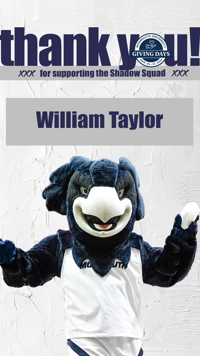 ShadowTheHawk's tweet image. We are so grateful for you William! 🫶