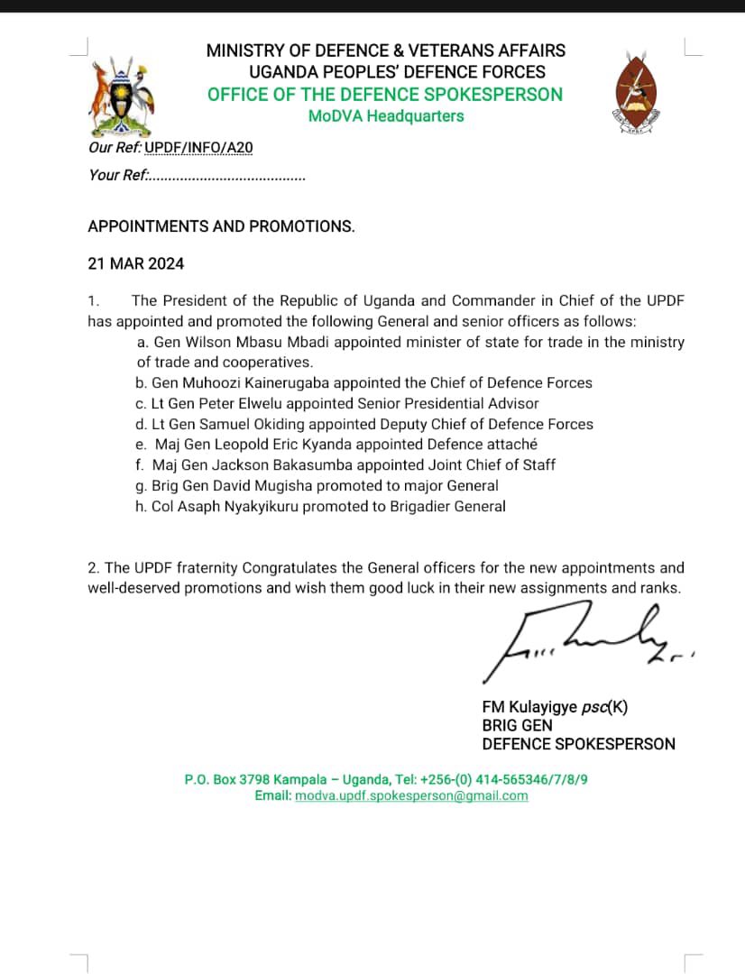 africa54infos's tweet image. #Ouganda, Le président Ougandais  Museveni vient de nommer son fils au fonction du chef d&apos;état-major de l&apos;armée #Ougandaise