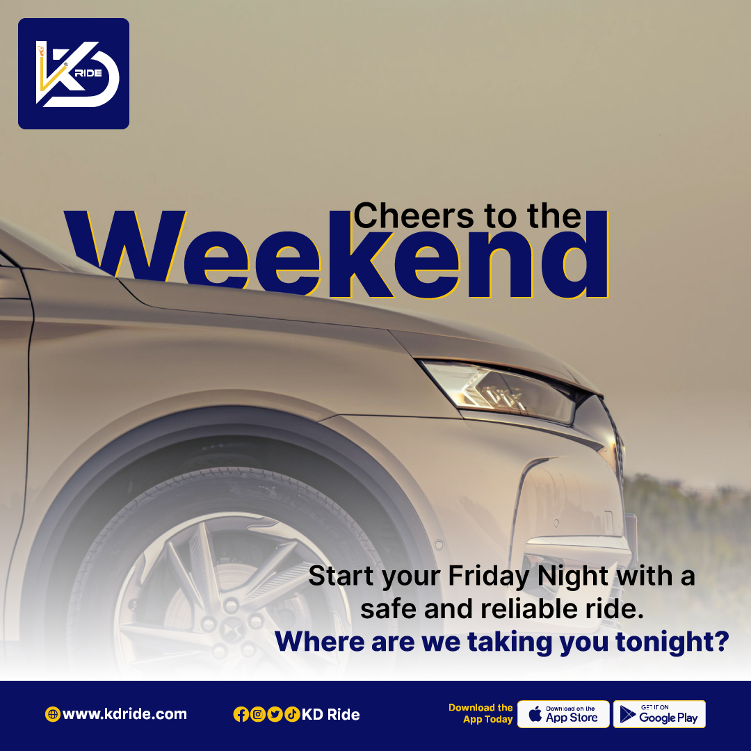 kd_ride's tweet photo. Let the weekend adventures begin! Wherever your Friday night plans take you, make sure you start off right with a safe and reliable ride.

#rideapp #KDRide #tumechanuka #UkoSorted #ridewithpurpose #RideNaKDRide https://t.co/I91WT5ZNmw