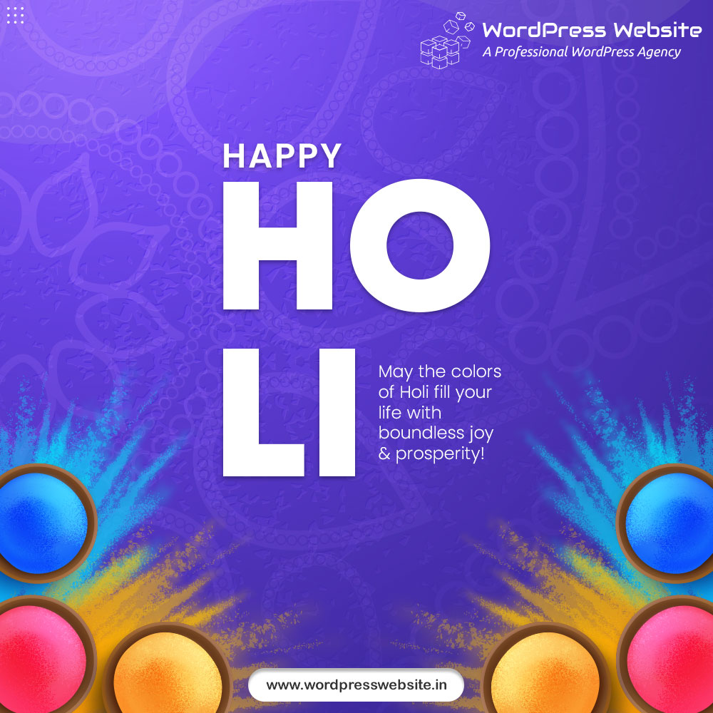 WordPress Website wishes everyone a very Happy Holi!
Let's splash the digital canvas with hues of happiness and love.

#WordPressWebsite #happyholi #holi2k24 #holihai #festival #india #color #colorfulday #fun