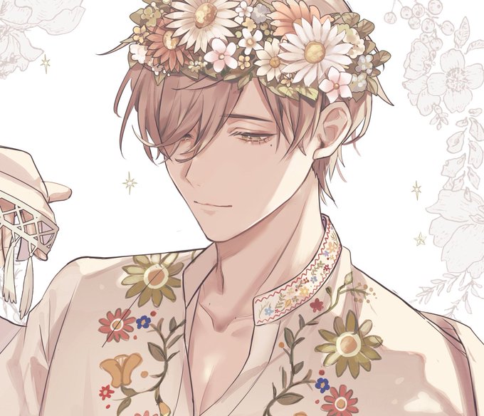 「closed mouth flower wreath」 illustration images(Latest)