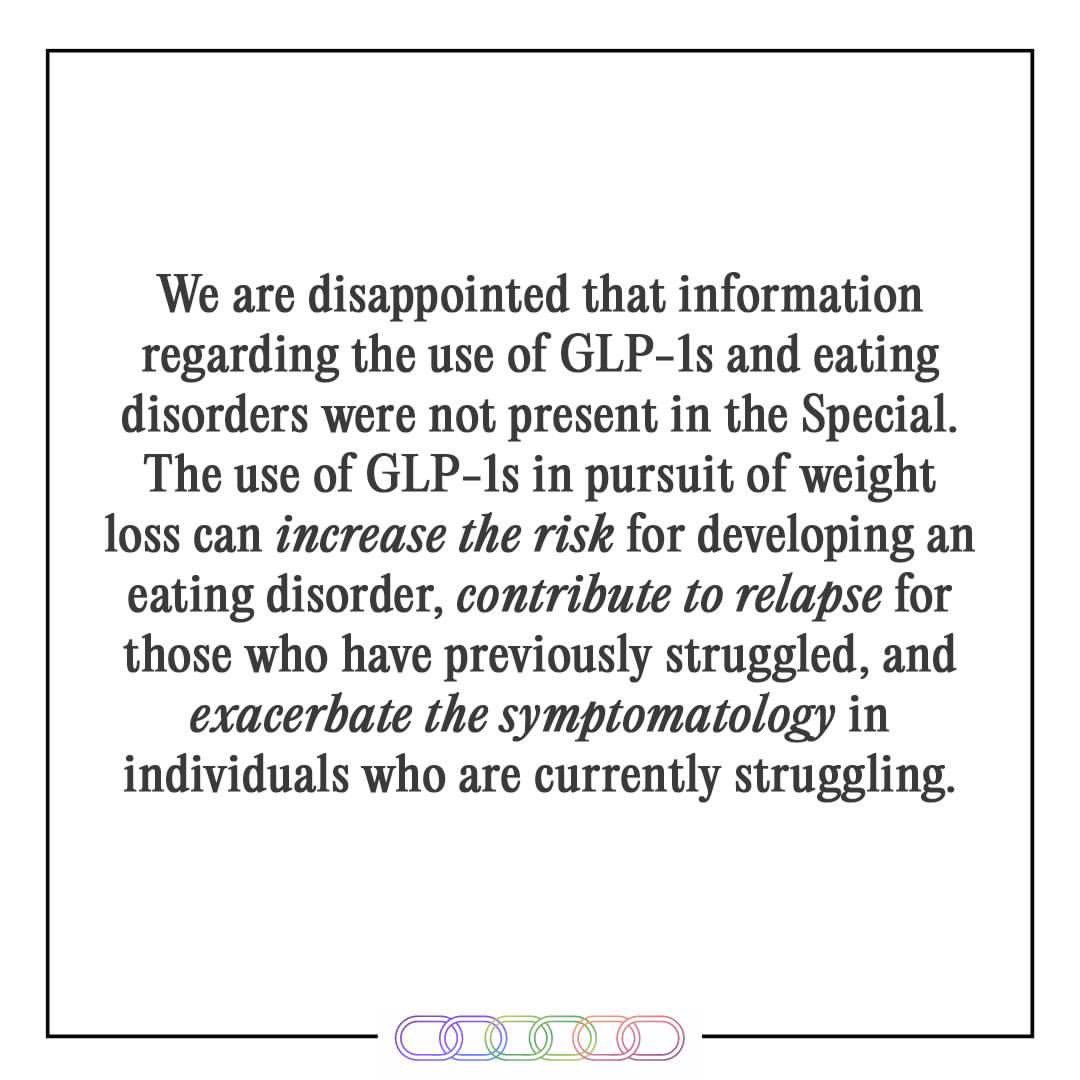 AllianceforED_'s tweet photo. As a member of the Collaborative of Eating Disorders Organizations (CEDO), the National Alliance for Eating Disorders is extremely concerned about the lack of consideration for eating disorders during @oprah's recent special. https://t.co/ASNwsYnGkO