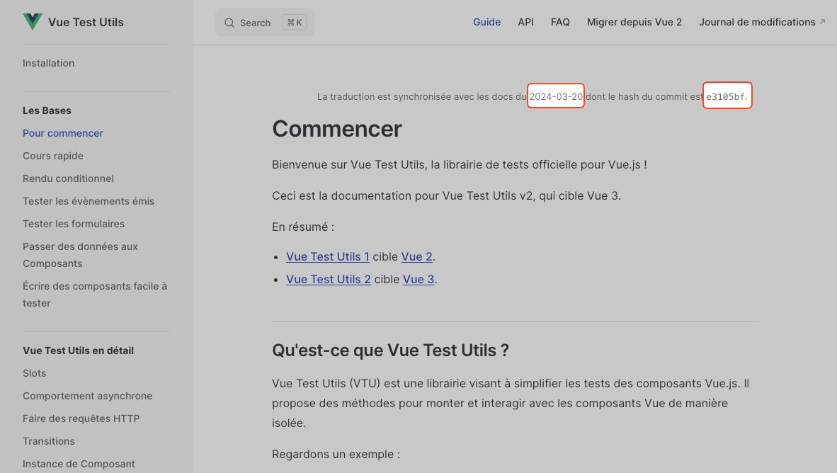vue_translation's tweet image. Vue Test Utils has adopted the translation workflow now.
test-utils.vuejs.org