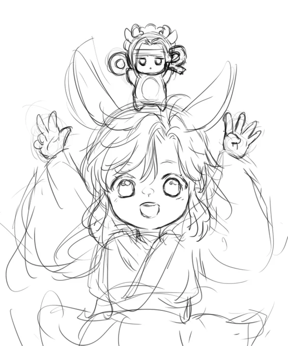 ところでこれは元旦に描いてたのに地震がきてとてもおめでとう雰囲気ではないので仕上げられなかった2024年年賀状🐉🐰 