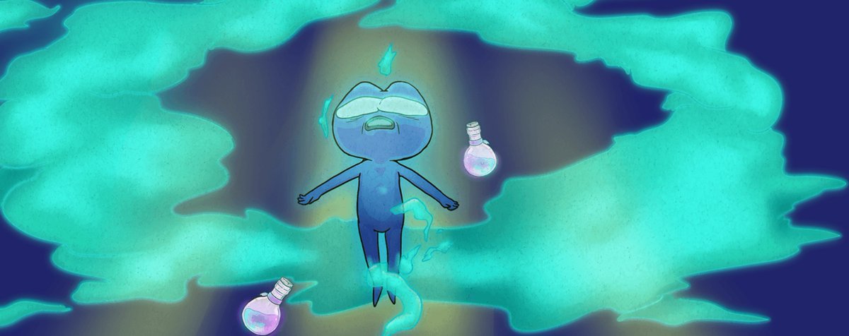 When all hope was lost, there was only one who took on

the task. His name was said to be $GLOOP, the purple

frog. After three days of diving, he emerged victorious.