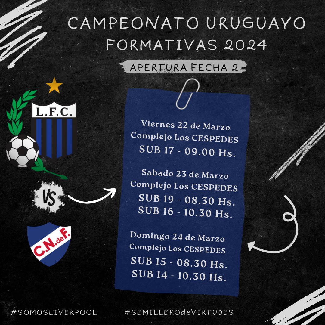 lfcformativas's tweet photo. Fecha 2. Continúa el Torneo Apertura 2024. https://t.co/WTzNgXKG4A