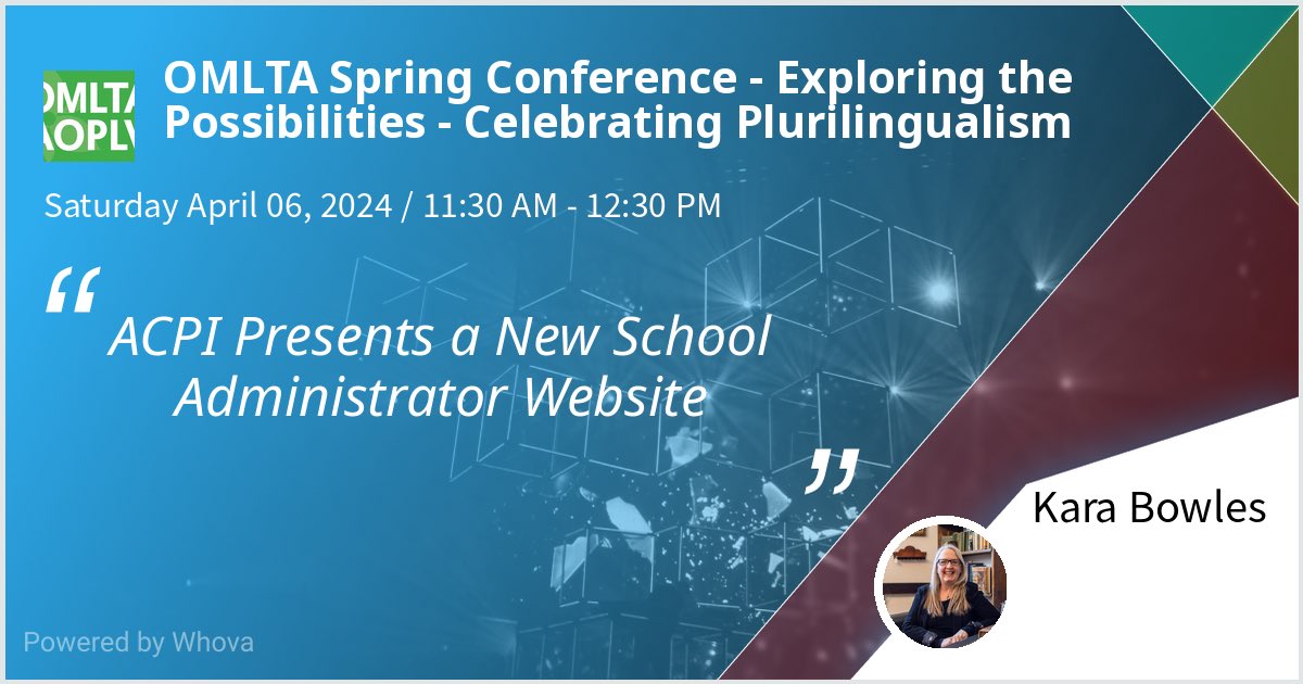 I am speaking at OMLTA Spring Conference - Exploring the Possibilities - Celebrating Plurilingualism. Please check out my presentation on the new administrator zone on the ACPI website if you're attending the event! - via #Whova event app