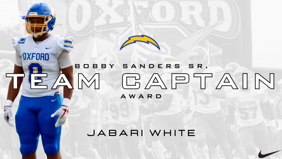 2023 Bobby Sanders Sr. Team Captain Award

<a href="/JabariWhite5/">Jabari White</a> 

#chargerforlife