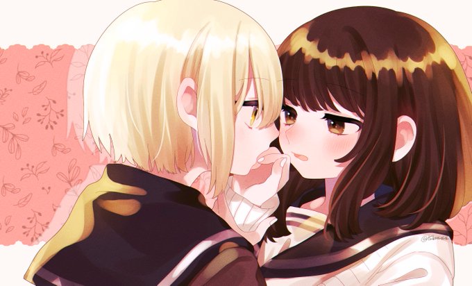 「blonde hair eye contact」 illustration images(Latest)｜3pages