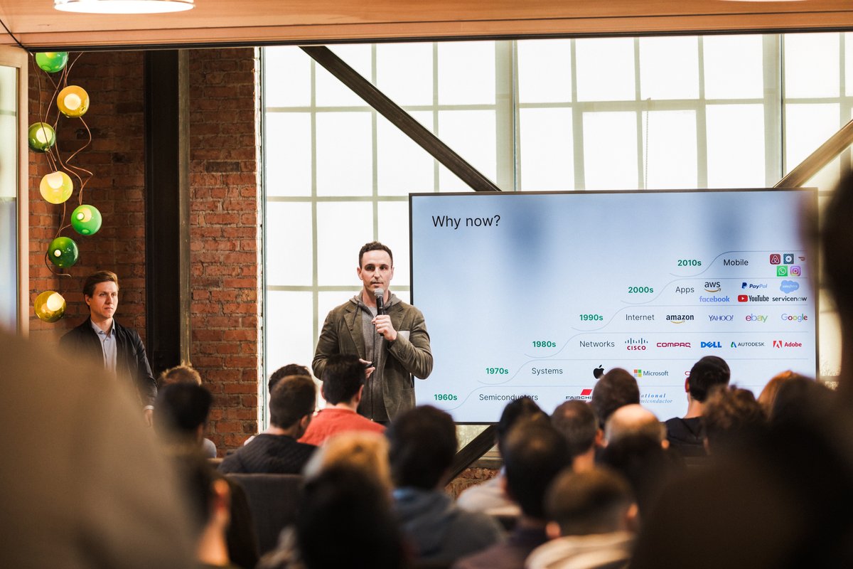 sequoia's tweet photo. Yesterday we hosted the second @sequoia AI Ascent, bringing together 100+ of the brightest minds in the AI space to discuss the transformational opportunities of the technology.

@mcmiller00 spoke with @arthurmensch of @MistralAI who shared his thoughts on the importance of open source and the European ecosystem in AI, and the role of both large and small models in efficient applications.

@langchain's @hwchase17 talked about new cognitive architectures and exploring novel UX patterns to interact with agents.

@KostaBuhler  spoke with @ServiceNow's CJ Desai who provided insights for prioritizing AI integrations based on the customer’s use cases.

Safety challenges are business challenges. @sonyatweetybird  and @AnthropicAI  @DanielaAmodei  discussed how solving the business problems of trust and reliability can help solve safety problems.

What’s next for agentic reasoning? @AndrewYNg  shared how agentic workflows using small models can outperform larger models creating opportunities for startups.

@LightmatterCo's @theanalognick outlined a vision for rethinking networking in the datacenter to move data faster for the future demands of AGI.

@karpathy discussed his passion for a more open and vibrant AI ecosystem with @stephzhan and making building new things with AI more accessible.

Interested in learning more? We’ll be sharing full videos of these talks and other exciting moments from AI Ascent next week. 🎬