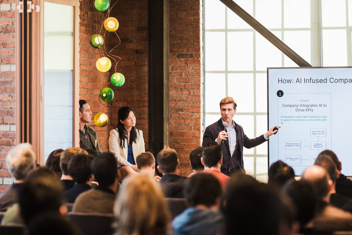 sequoia's tweet photo. Yesterday we hosted the second @sequoia AI Ascent, bringing together 100+ of the brightest minds in the AI space to discuss the transformational opportunities of the technology.

@mcmiller00 spoke with @arthurmensch of @MistralAI who shared his thoughts on the importance of open source and the European ecosystem in AI, and the role of both large and small models in efficient applications.

@langchain's @hwchase17 talked about new cognitive architectures and exploring novel UX patterns to interact with agents.

@KostaBuhler  spoke with @ServiceNow's CJ Desai who provided insights for prioritizing AI integrations based on the customer’s use cases.

Safety challenges are business challenges. @sonyatweetybird  and @AnthropicAI  @DanielaAmodei  discussed how solving the business problems of trust and reliability can help solve safety problems.

What’s next for agentic reasoning? @AndrewYNg  shared how agentic workflows using small models can outperform larger models creating opportunities for startups.

@LightmatterCo's @theanalognick outlined a vision for rethinking networking in the datacenter to move data faster for the future demands of AGI.

@karpathy discussed his passion for a more open and vibrant AI ecosystem with @stephzhan and making building new things with AI more accessible.

Interested in learning more? We’ll be sharing full videos of these talks and other exciting moments from AI Ascent next week. 🎬