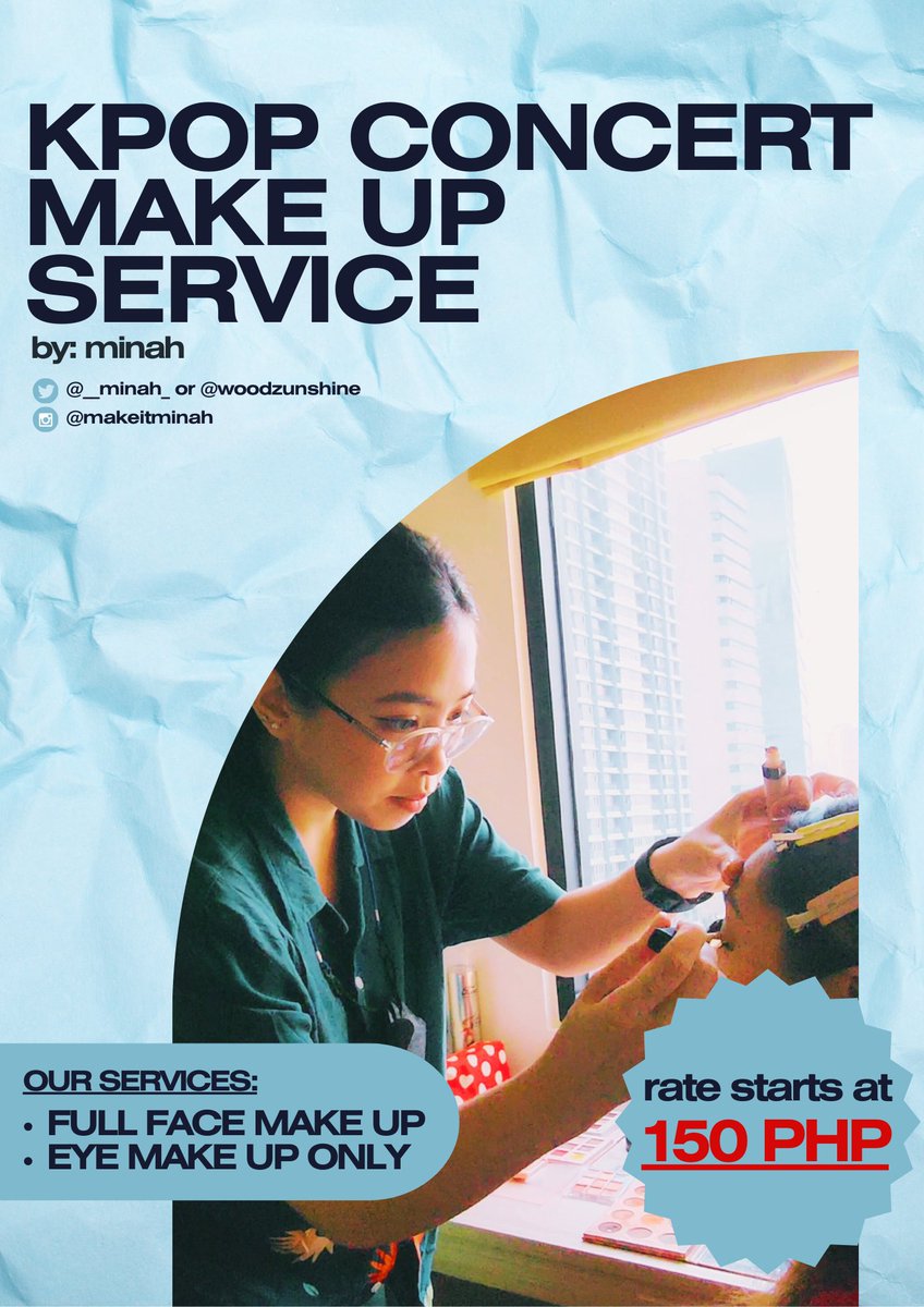 woodzunshine's tweet photo. Helluu! Baka may interested🥹😉

I'll be offering makeup service for these upcoming concerts 😉 lemme know so i can open slots~ hihi!🤗

Rates start at: ₱150 to ₱500!

Help RT hihi 🧡💙 https://t.co/Ic4NOUQNIr