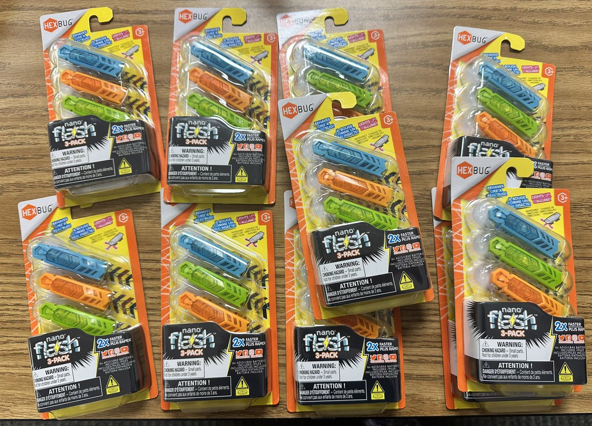 ekuwah's tweet photo. On this #ThankfulThursday, I am rejoicing after receiving a new class set of super fast robotic @HEXBUG Nano FLASH! 

 💡 What are your favorite engineering challenges that utilize #Hexbugs?? https://t.co/kj8XZ9XSeD