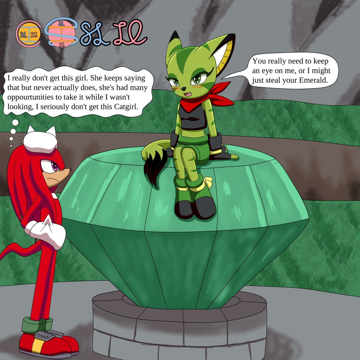CultureIzumi's tweet photo. KnuckRol - This Girl Confuses Me

Art was done by Me

#SonicTheHedgehog #freedomplanet #knucklestheechida #caroltea #knucklesandcarol #knucklesxcarol #knuckrol #sonicfanart #FreedomPlanetFanart https://t.co/Tg37EH1aYm