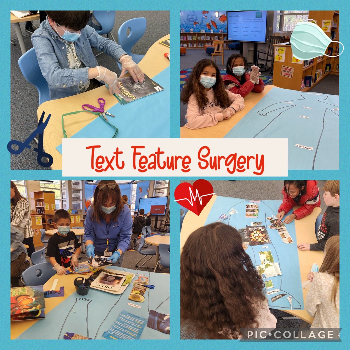 It was a busy day in the operation room for these second grade surgeons. They found all the text features that their patients needed to be saved! Thanks to all the extra nurses that helped out ⁦@pmesvb⁩ #vblms ⁦@Tajkirsch⁩ ⁦@ITS_LPate⁩