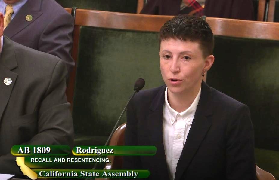 Shout out to Social Worker Rachel Stober for testifying against #AB1809 before the CA Asm Public Safety Committee last week. AB 1809 creates an unnecessary exception to system-initiated resentencing, the process that allows law enforcement to review sentences.