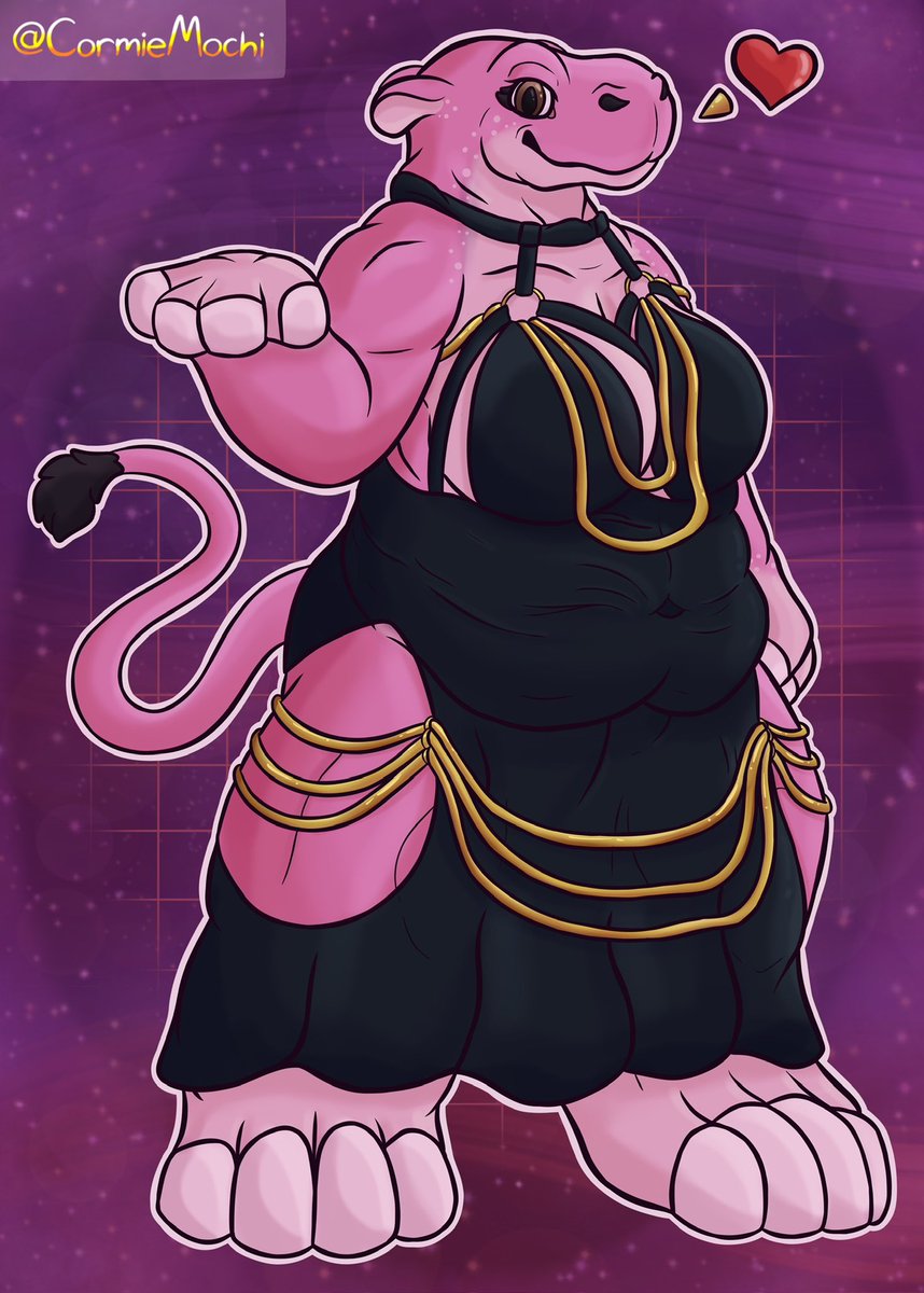 I saw a pretty dress going around recently, and I just had to draw my hippo gal in it!! I’m really happy with how this little piece turned out! &lt;3