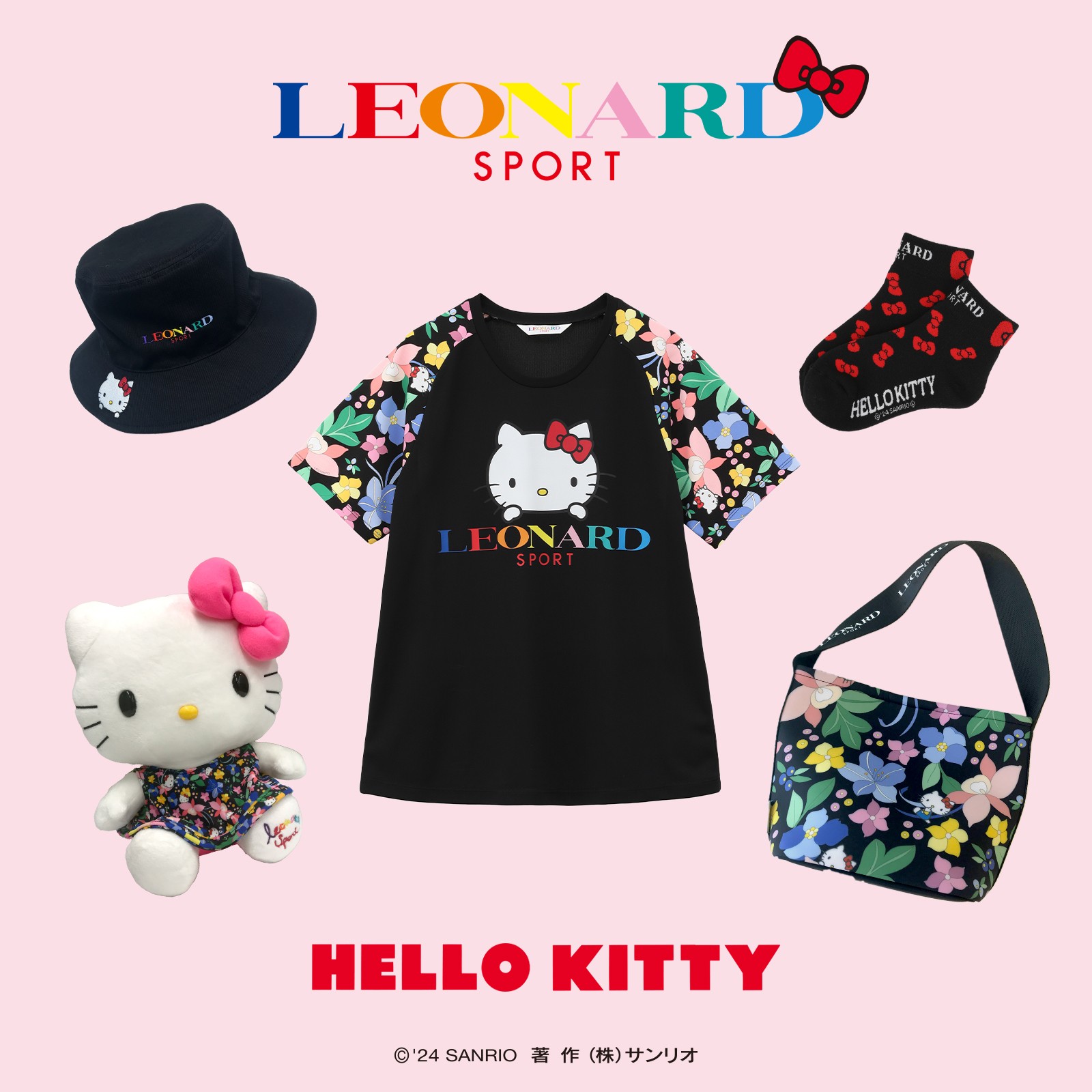 新品LEONARD SPORT 2024ハローキティ コラボTシャツ LEONARD SPORT」よりHELLO KITTYコラボレーションアイテムを発売