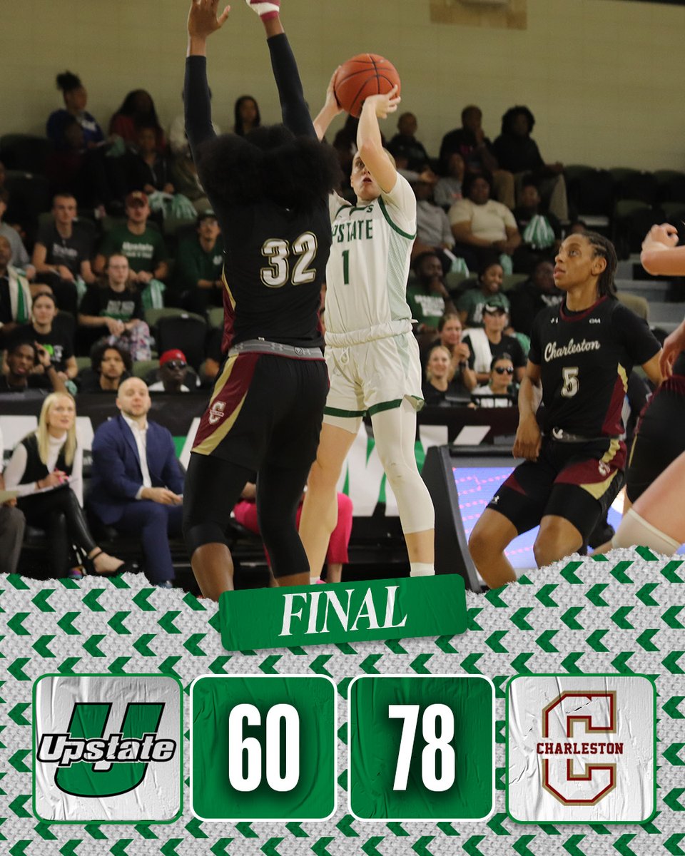 FINAL | UPST 60 CoC 78 The Spartans battle to the end but fall 78-60 to the College of Charleston Cougars in round one of the WNIT. #SpartanArmy