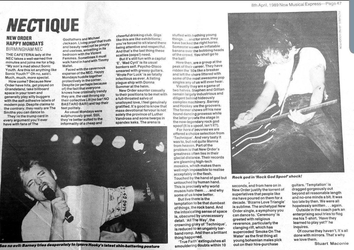 JDNOPICS's tweet photo. #OnThisDay 1989
New Order &amp; Happy Mondays @ NEC, Birmingham

Touched by the Hand of God, Mr Disco, Dream Attack, Vanishing Point, 1963, Run, All The Way, True Faith, Ceremony, Round &amp; Round, BLT, Temptation, Fine Time, TPK

https://t.co/0daKxTYfv5

📸 Steve Flynn https://t.co/AjZztkX4qD