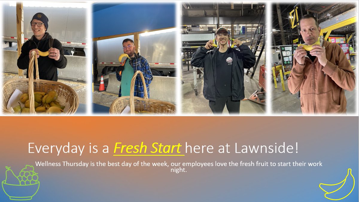 Lawnside Twilight smiles like a banana on Thursdays🍌 More fruit, Less sugar🍐<a href="/tomperez225/">Tomas Perez</a> <a href="/RobertCapone17/">Robert Capone</a> <a href="/jackchud22/">Jack Chudzinski</a> <a href="/kelly_gonter/">Kelly Gonter</a> <a href="/DJEJZ/">Edward  Zarzatian</a> <a href="/CarolBTome/">Carol Tomé</a> <a href="/LawnjOrepa/">Lawnside Division Safety</a> <a href="/RAYNEupSup/">Rayne</a> <a href="/MFurinoUPSPHL/">Michelle Furino</a> <a href="/DINAUPS1/">DINA@UPS</a> <a href="/UPSers/">UPSers</a> <a href="/RayBarczak/">RayBarczak</a> <a href="/OHWellnessUPS/">Industrial Athlete</a> <a href="/Johnasaulino/">John Saulino</a> <a href="/kndragonfly/">Kim Newton</a>