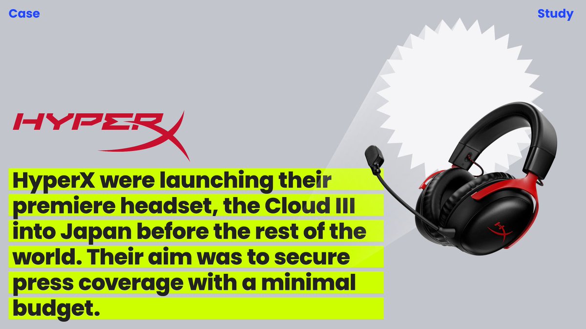 hashimediakk's tweet photo. HyperX were launching their premiere headset, the Cloud III, into Japan before the rest of the world. Their aim was to secure press coverage with a minimal budget. https://t.co/akEAf5Hptl