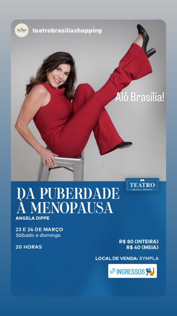Em Brasília neste fds! Dia 23 e 24 no Teatro Shopping Brasília! Espero vcs!