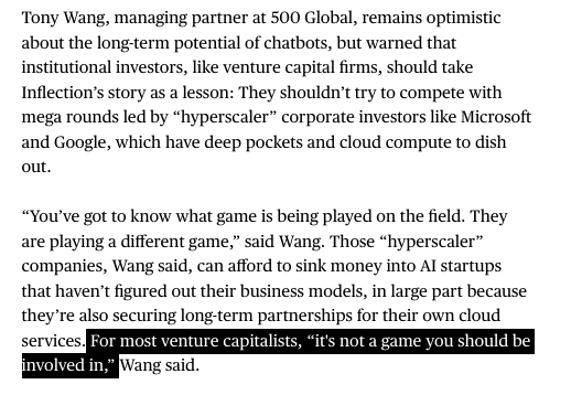 Talked to @TonyW and others in the AI industry this week about what we can learn from the Inflection AI situation Plus: what the vibe was like at NVIDIA's GTC conference, including my scooplet that @GavinNewsom attended and met w/ Jensen Huang. bloomberg.com/news/newslette…