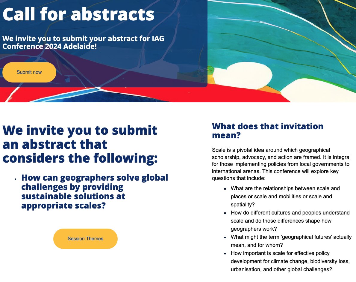 **Reminder (closing 25th March)** to *Submit your Abstract* to: au.eventscloud.com/website/2682/c… as well as submitting to each Session’s organisers.
*Many Themes and Sessions: bit.ly/3TGzVZ0
*Registration Fees for planning your costs/budget: au.eventscloud.com/website/2682/r…