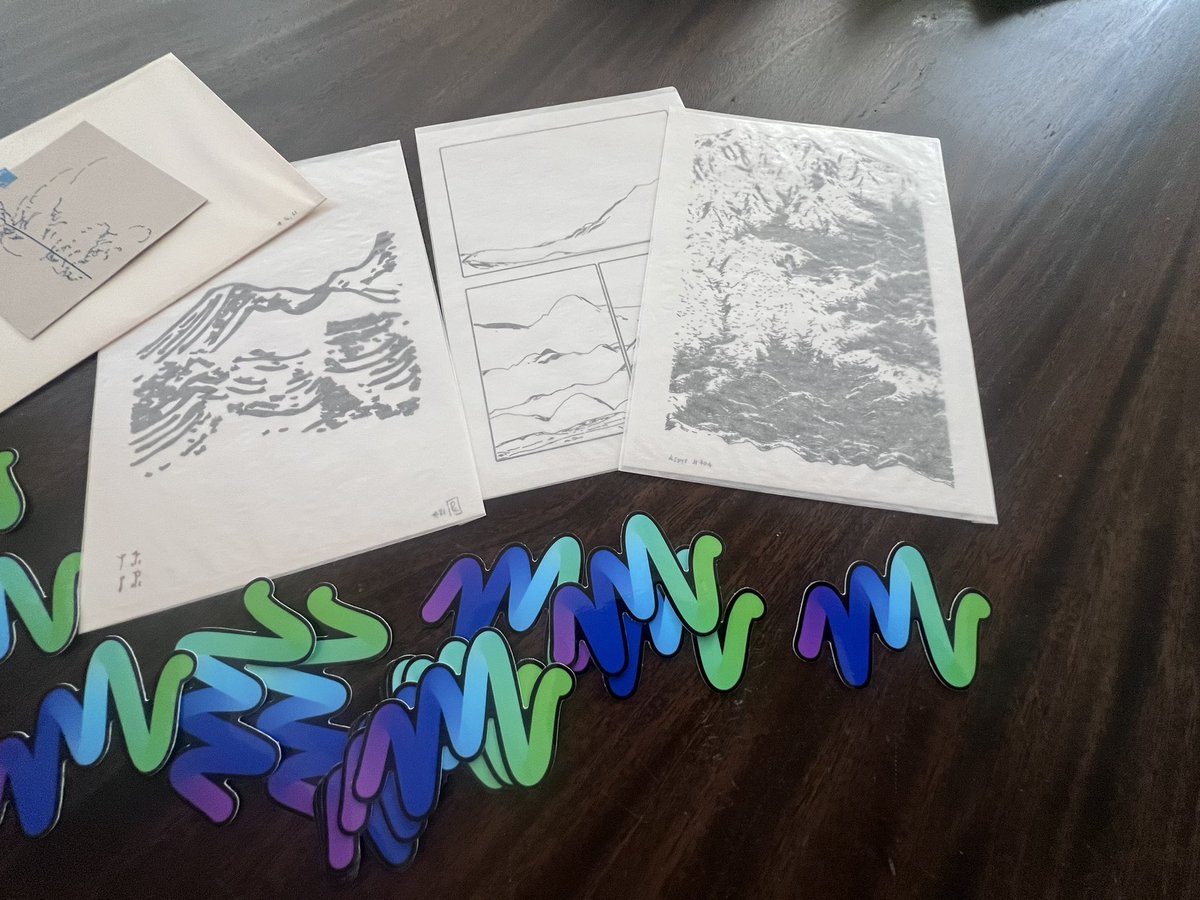 Mail today.. <a href="/ArtOnBlockchain/">Erick / Snowfro / 🦩 / LAO / #️⃣ / 🔴</a> stickers &amp; <a href="/pircasa/">Pierre Casadebaig</a>, amazing plots &amp; lovely note. 
Thank you very much.