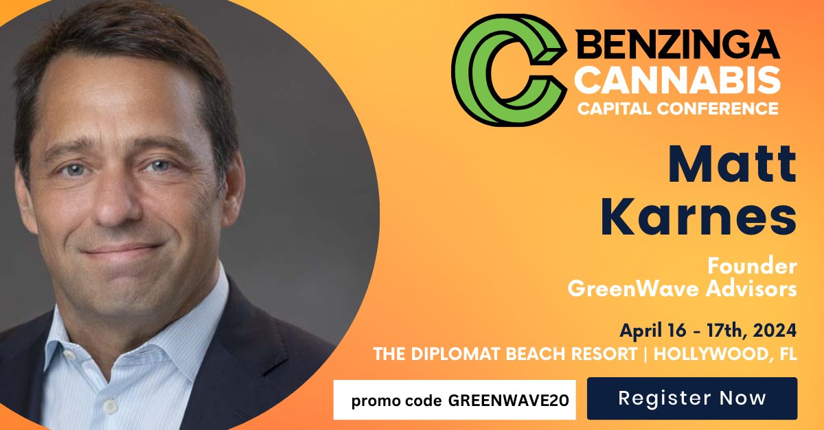 The GreenWave (@greenwavemj) on Twitter photo Looking forward to moderating the panel discussion: "Portfolio Diversification: Including Cannabis in Your Investment Mix" at the upcoming <a href="/BzCannabis/">Benzinga Cannabis</a> conference. Use promotion code Greenwave20 for a 20% discount on admission. Hope to see you there!
#cannabis #bzcannabis Looking forward to moderating the panel discussion: "Portfolio Diversification: Including Cannabis in Your Investment Mix" at the upcoming <a href="/BzCannabis/">Benzinga Cannabis</a> conference. Use promotion code Greenwave20 for a 20% discount on admission. Hope to see you there!
#cannabis #bzcannabis